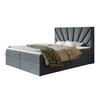 BOXBETT DENVER mit 2 Bettkästen, 160x200, Farbe: Dunkelgrau, Velourstoff, Doppelbett mit Bonell-Matratze - Dunkelgrau, Holz/Kunststoff (160/200cm) - Alpi-Möbel