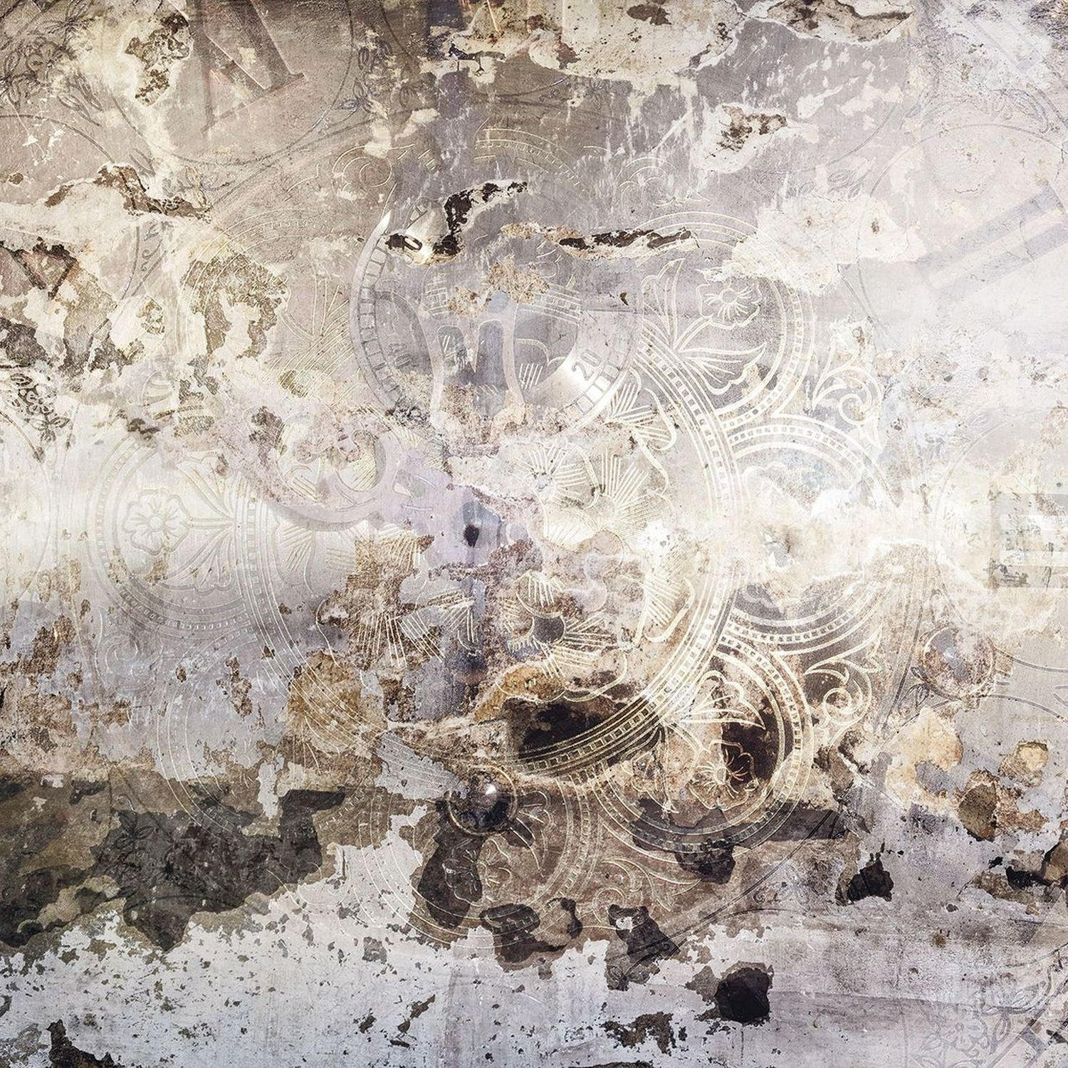 FOTOTAPETE Vintage-Uhr 300 x 250 cm - Grau, Papier (300/250cm) - Sanders & Sanders
