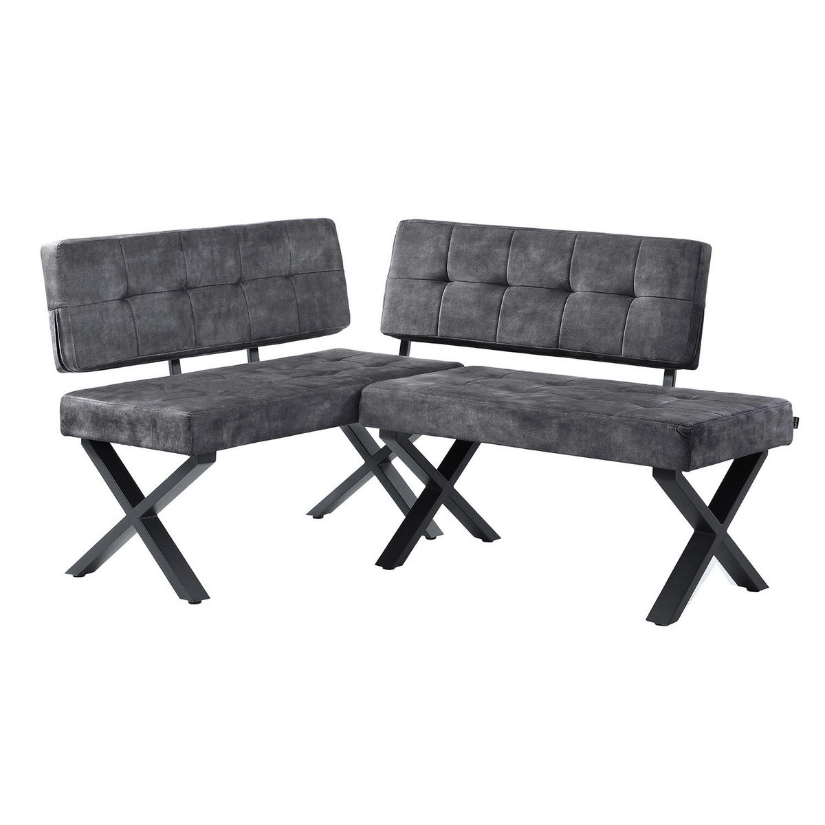 SITZBANK KAREN - Anthrazit, Metall (100/48/56cm) - B&D Home