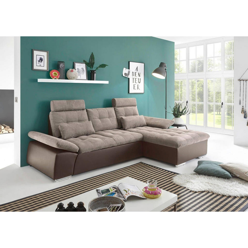Thumbnail - ed exciting design Ecksofa, Beige, Textil, 3-Sitzer, L-Form,L-Form, 268x170 cm, Wohnzimmer, Sofas & Couches, Wohnlandsch...