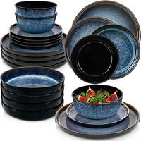 TAFELSERVICE OSAKA - 24 teilig aus Steinugt - Blau, Stein (27/6.3/27cm) - Sänger