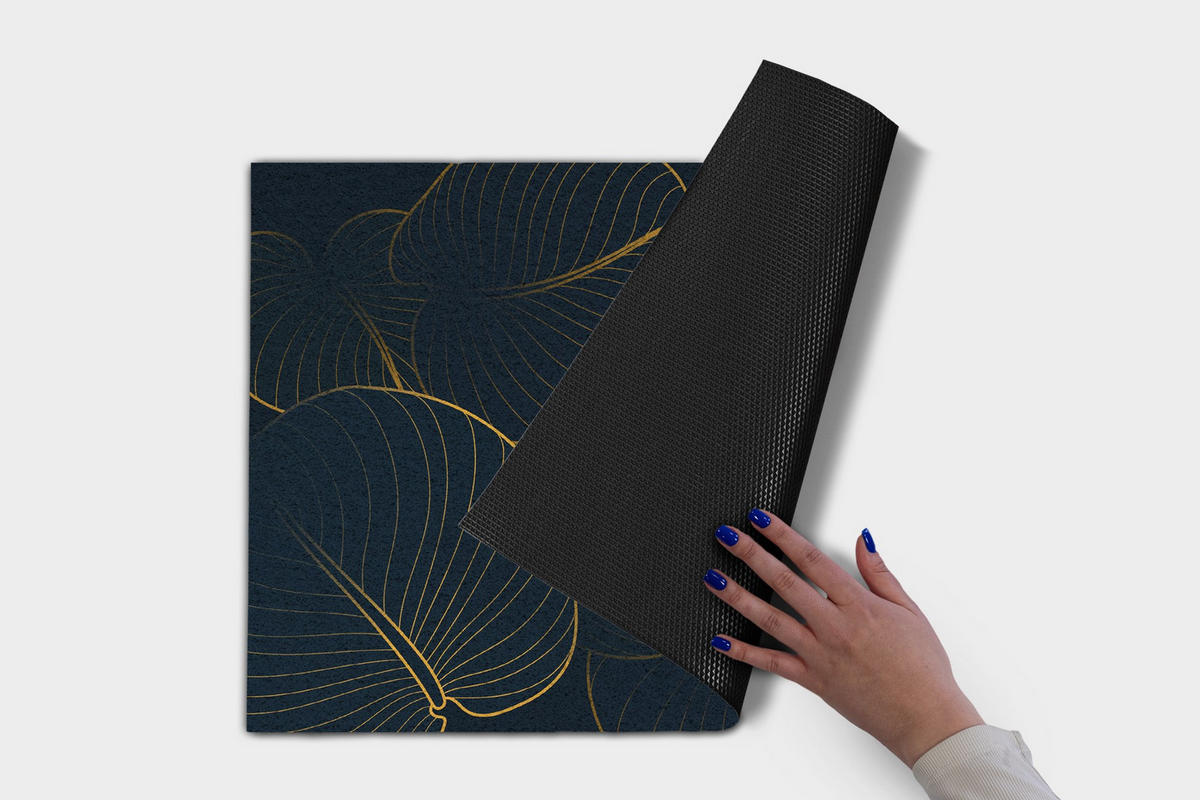 FUSSMATTE 60 x 40 cm Blättergruß - Dunkelgelb, Textil (60/40cm) - TULUP
