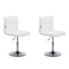 BARHOCKER 2er Set Bangko Kunstleder Weiß - Weiß, Leder/Metall (44/74/49cm) - DELUKE