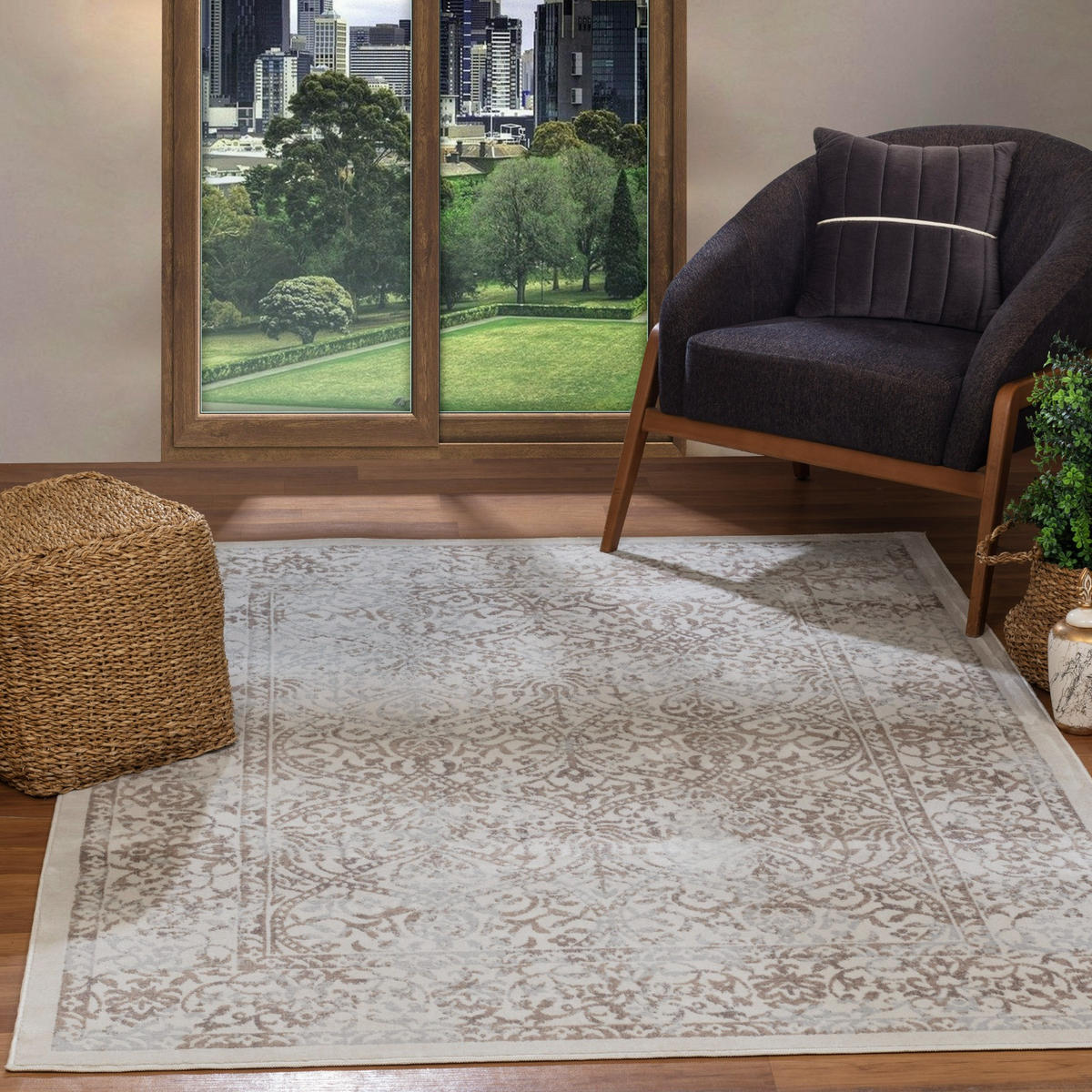 VINTAGE-TEPPICH 120x170 cm Grau - Beige, Naturmaterialien/Textil (120/170cm) - LIVABLISS