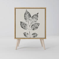 SIDEBOARD LEAFY STAMPS, Eichefarben, 57,5x42x77,5 cm, Schräge Buchenholzfüße - Eichefarben/Buchefarben, Holzwerkstoff/Buchenholz (57.5/77.5/42cm) - SpaceRebels