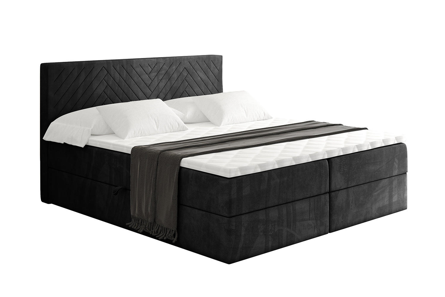 BOXBETT mit Matratze H3 und Lattenrost - VEXA - 120x200 - Schwarz Casablanca - Schwarz, Holzwerkstoff/Kunststoff (120/200cm) - ALTDECOR