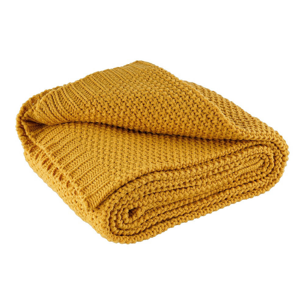 STRICKDECKE gelb 140/190 cm - Gelb, Textil (140/190cm) - wometo