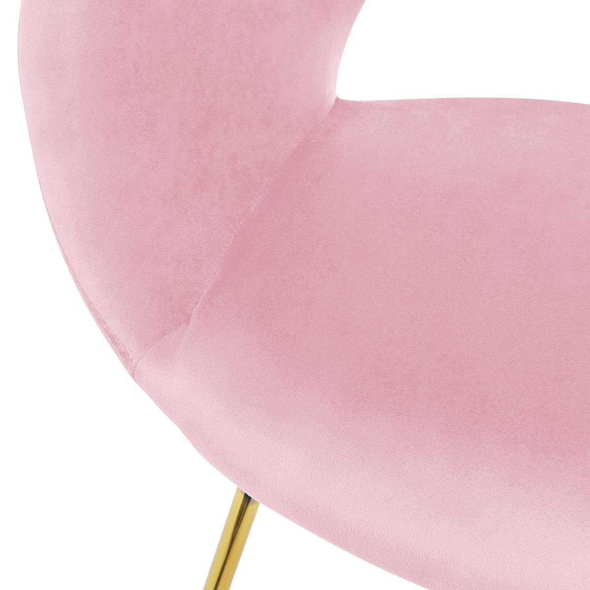 STUHL Samt rose - Pink, Metall (53/77/64cm) - ML-DESIGN