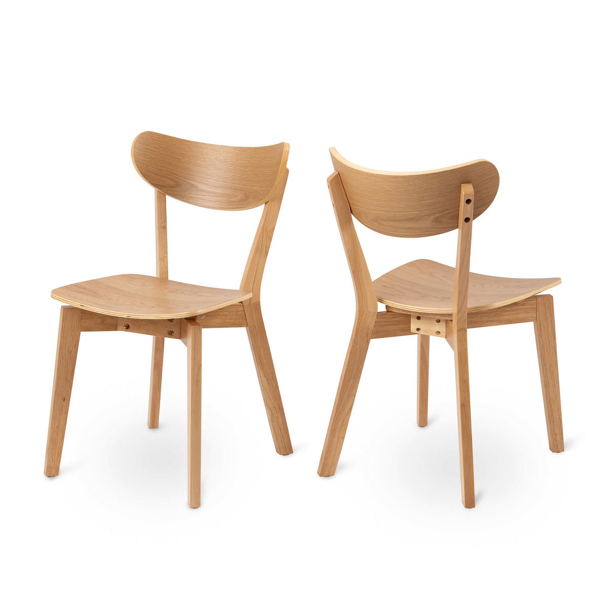 HOLZSTUHL Krel 2er-Set Reines Weiß - Weiß, Holz (45/79.5/55cm) - Pillovely