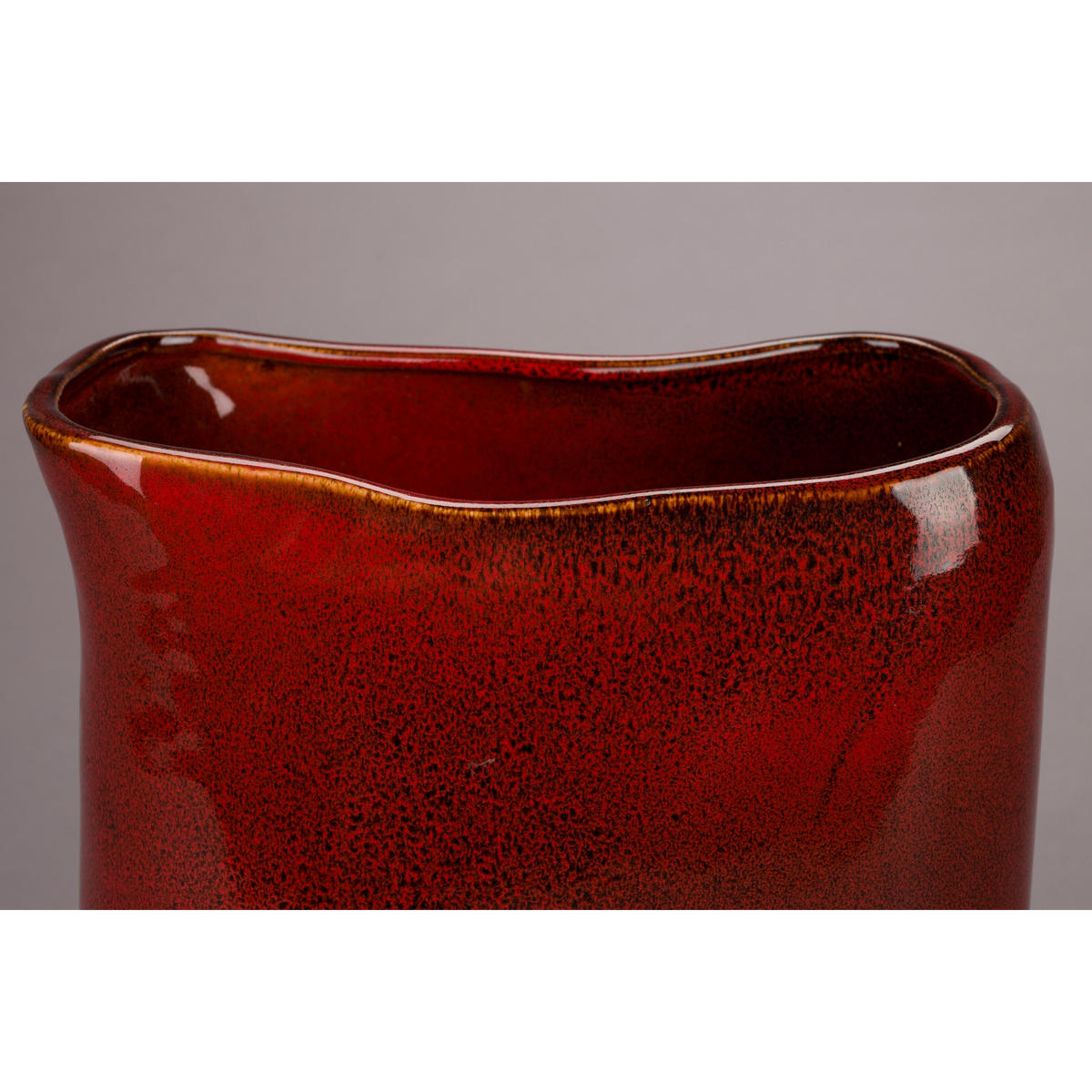 VASE Edna 24 cm Rot - Rot, Keramik (24cm) - Dutchbone
