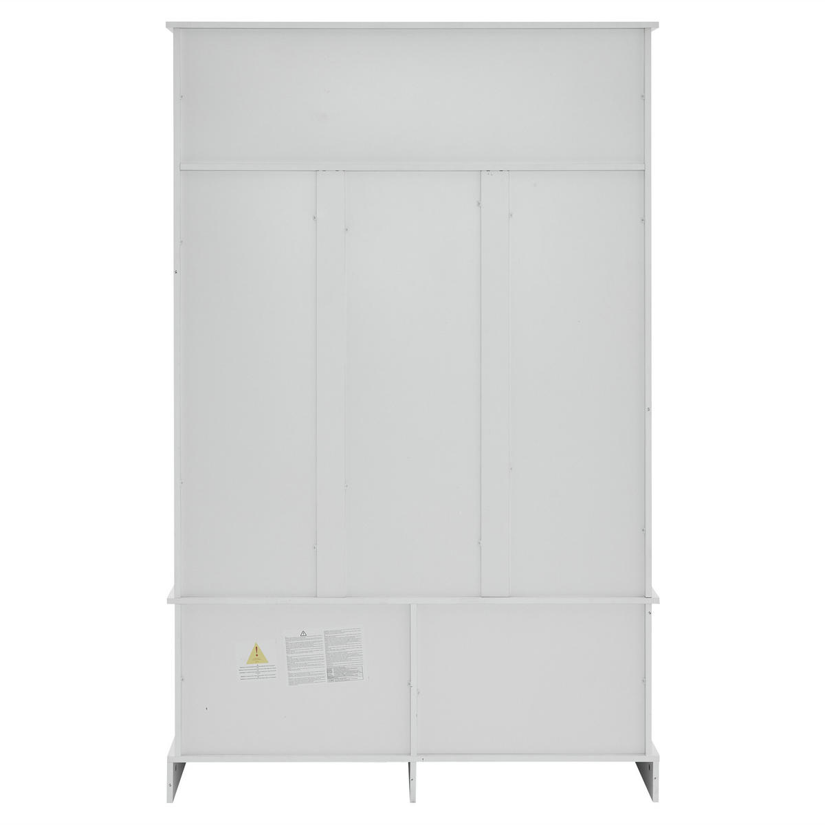 STANDGARDEROBE 120/40/190 cm in Weiß mit Kleiderstange, Sitzbank und Schuhablage - Weiß, Holzwerkstoff (120/190/40cm) - BEAOK