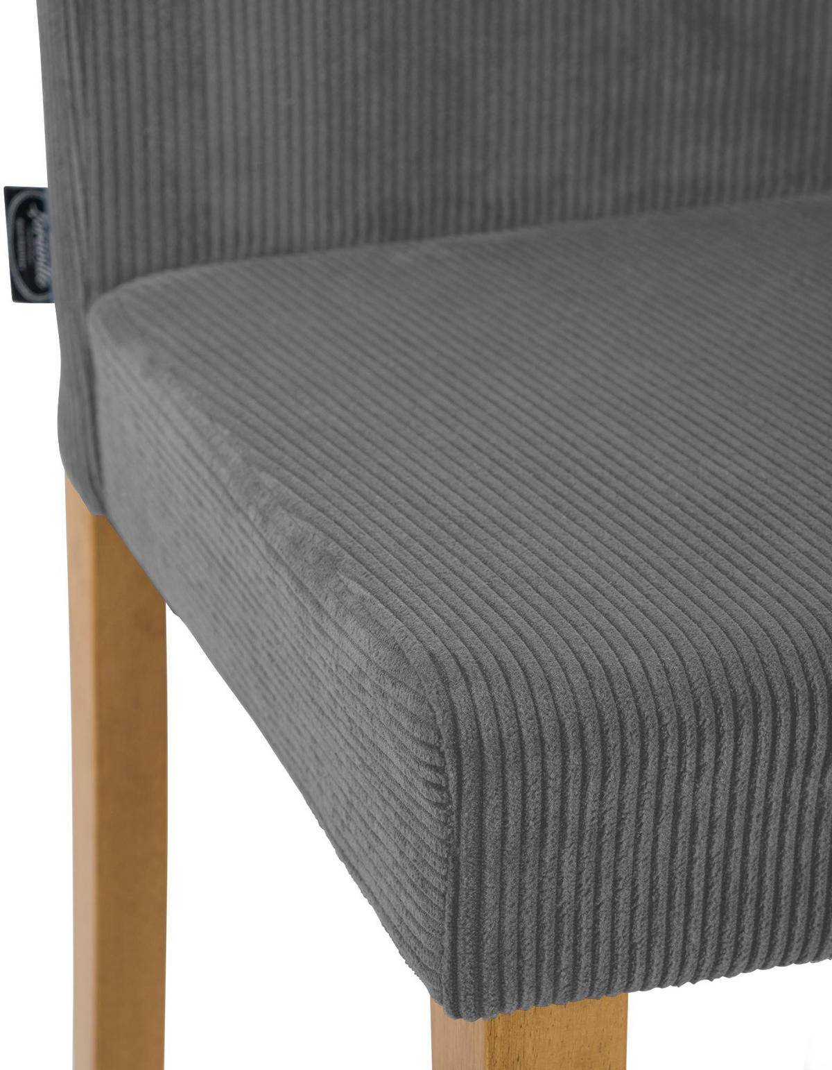 ESSZIMMERSTUHL 2er Set Dalan Cord Grau Antik-Hell Wohnzimmerstuhl - Grau, Textil (41/91/47cm) - DELUKE