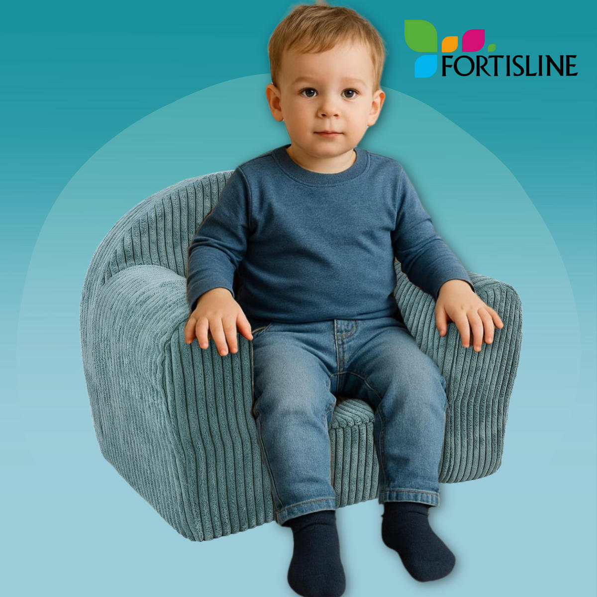 KINDERSESSEL MINI aus Kuschel-Cord in Altrosa - Altrosa, Textil (40/39/33cm) - Fortisline