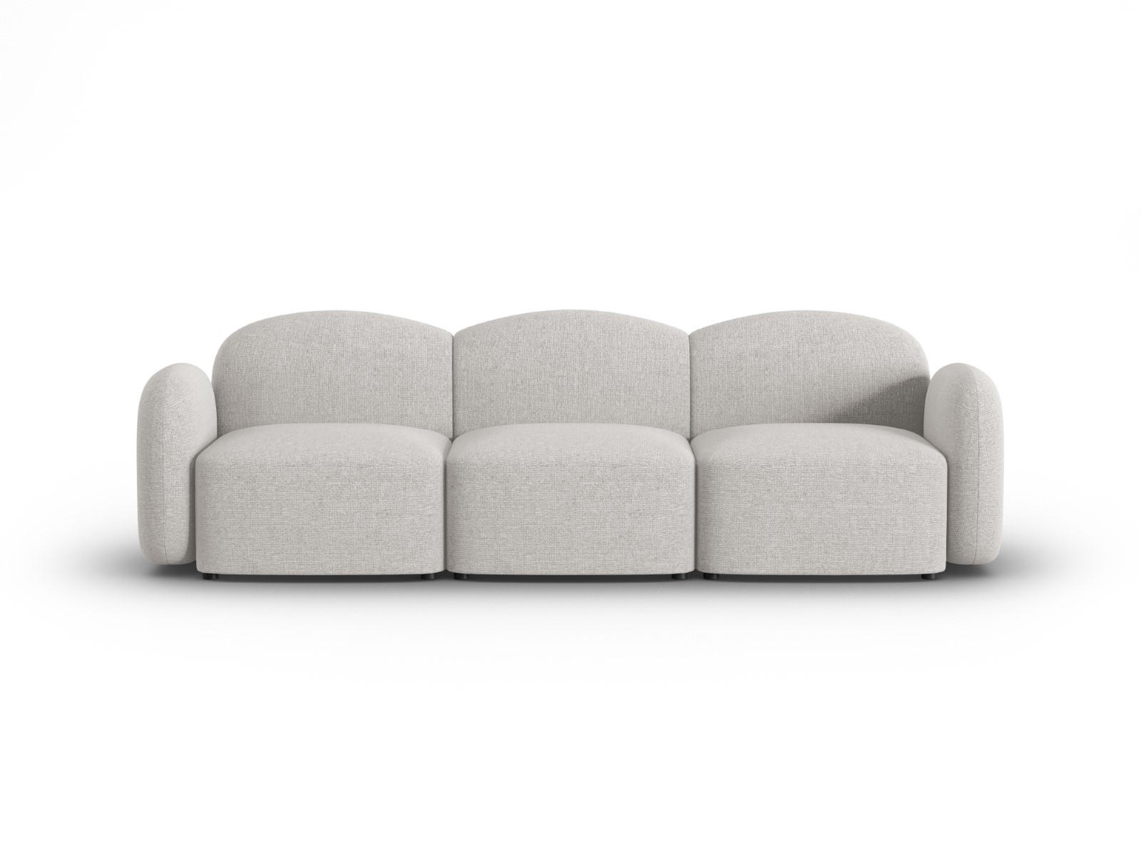 SOFA Blair aus Chenille-Stoff silber meliert 3 Sitzplätze - Silberfarben, Textil (87/80/272cm) - Micadoni