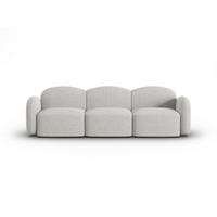 SOFA Blair aus Chenille-Stoff silber meliert 3 Sitzplätze - Silberfarben, Textil (87/80/272cm) - Micadoni