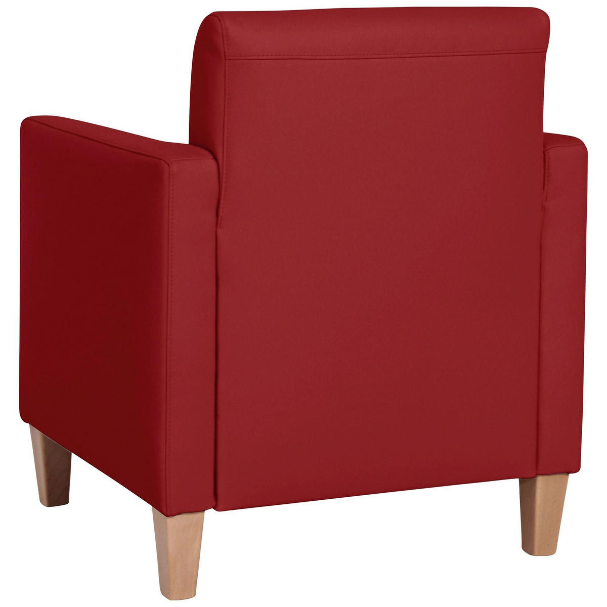 SESSEL Karol Bezug Kunstleder Buche natur / chili - Dunkelrot, Kunststoff (71/81/70cm) - 58aufmkessel