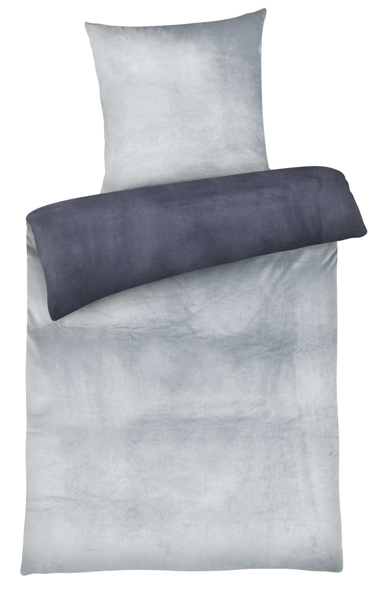 Carpe Sonno Winter-Bettwäsche Silber, Dunkelblau 135x200 cm