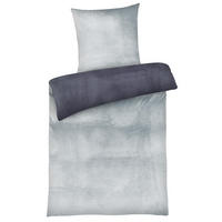 WINTER-BETTWÄSCHE 135x200 Cashmere-Touch Warmer Winter Bettbezug Kuschelig Anthrazit Silber - Silberfarben/Dunkelblau, Textil (135/200cm) - Carpe Sonno
