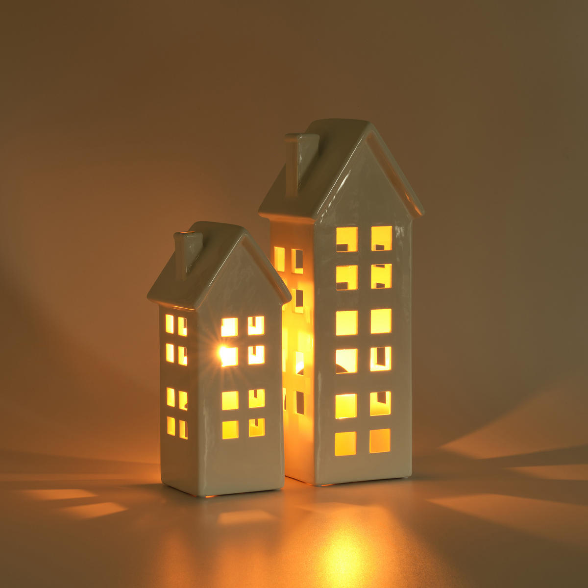 KERZENSTÄNDER Snowbound, Weiß, 40x12,5x15 cm, Dekorative Weihnachtsdeko - Weiß, Keramik (12.5/40/15cm) - home&you