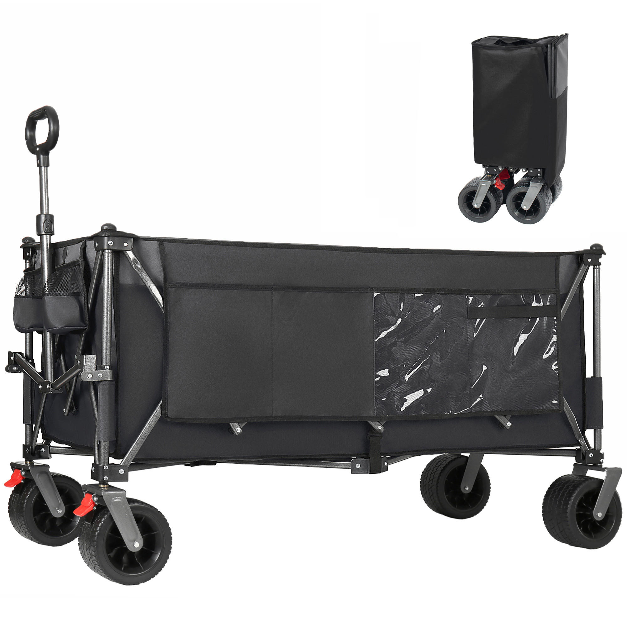 TRANSPORTWAGEN, extra groß faltbar, 300L, 250kg, Vier-Wege-Montage, schwarz - Schwarz, Metall (26.5/73/41.5cm) - Vallsero