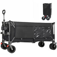 TRANSPORTWAGEN, extra groß faltbar, 300L, 250kg, Vier-Wege-Montage, schwarz - Schwarz, Metall (26.5/73/41.5cm) - Vallsero