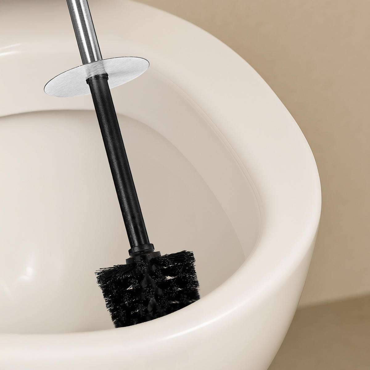 TOALETNA ščetka - srebrne barve, kovina/umetna masa (9/36.5/11cm) - Relaxdays