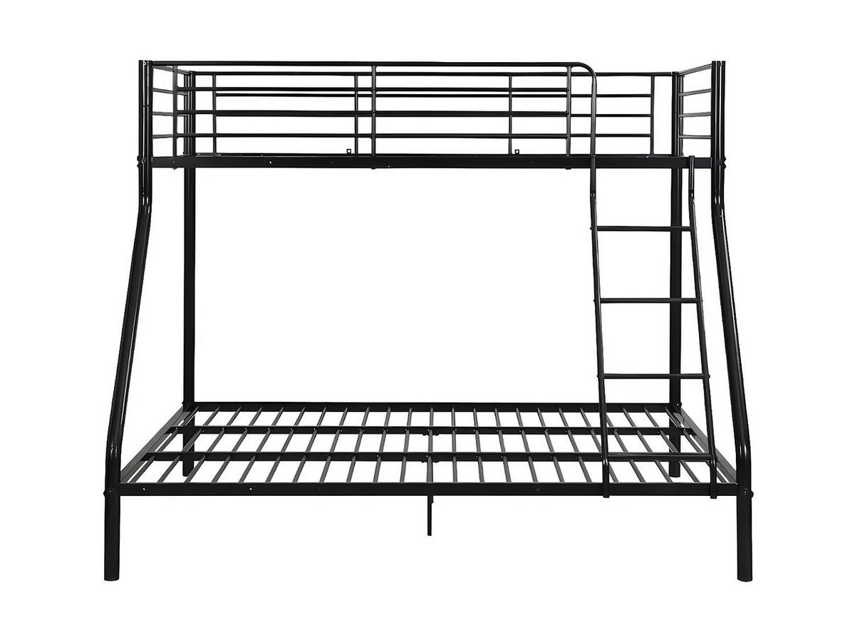 ETAGENBETT + Matratze - 90 & 140 x 190 cm - Stahl - Schwarz - ELEVATIO IV - Schwarz, Metall - Vente-Unique