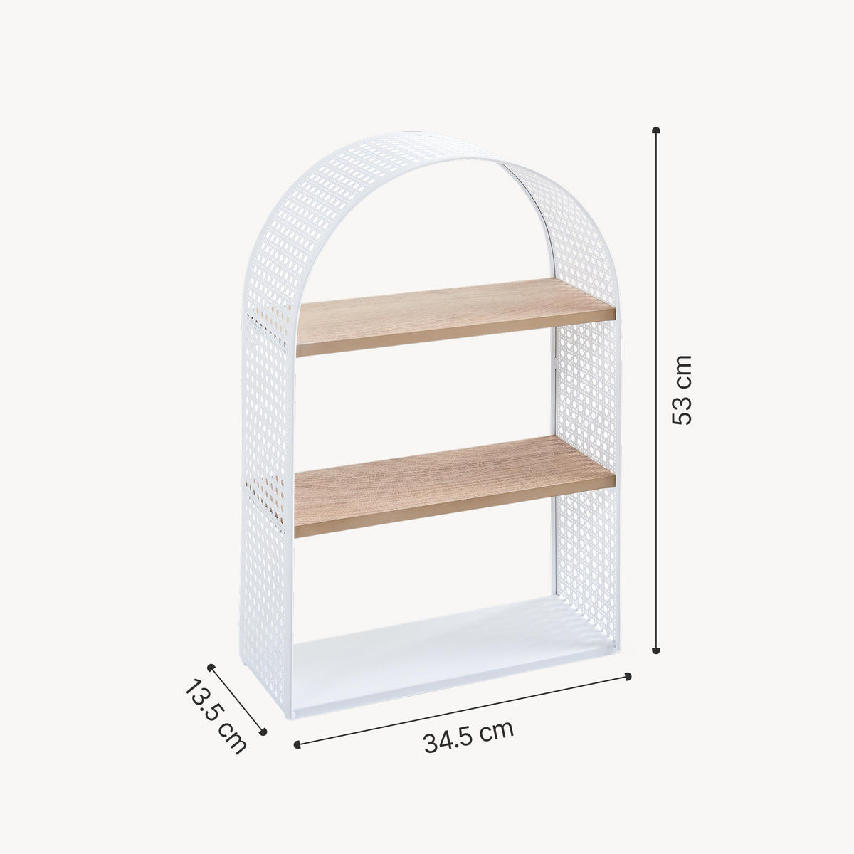 WANDREGAL Jäller II. - Weiß, Holzwerkstoff/Metall (34.5/53/13.5cm) - [en.casa]