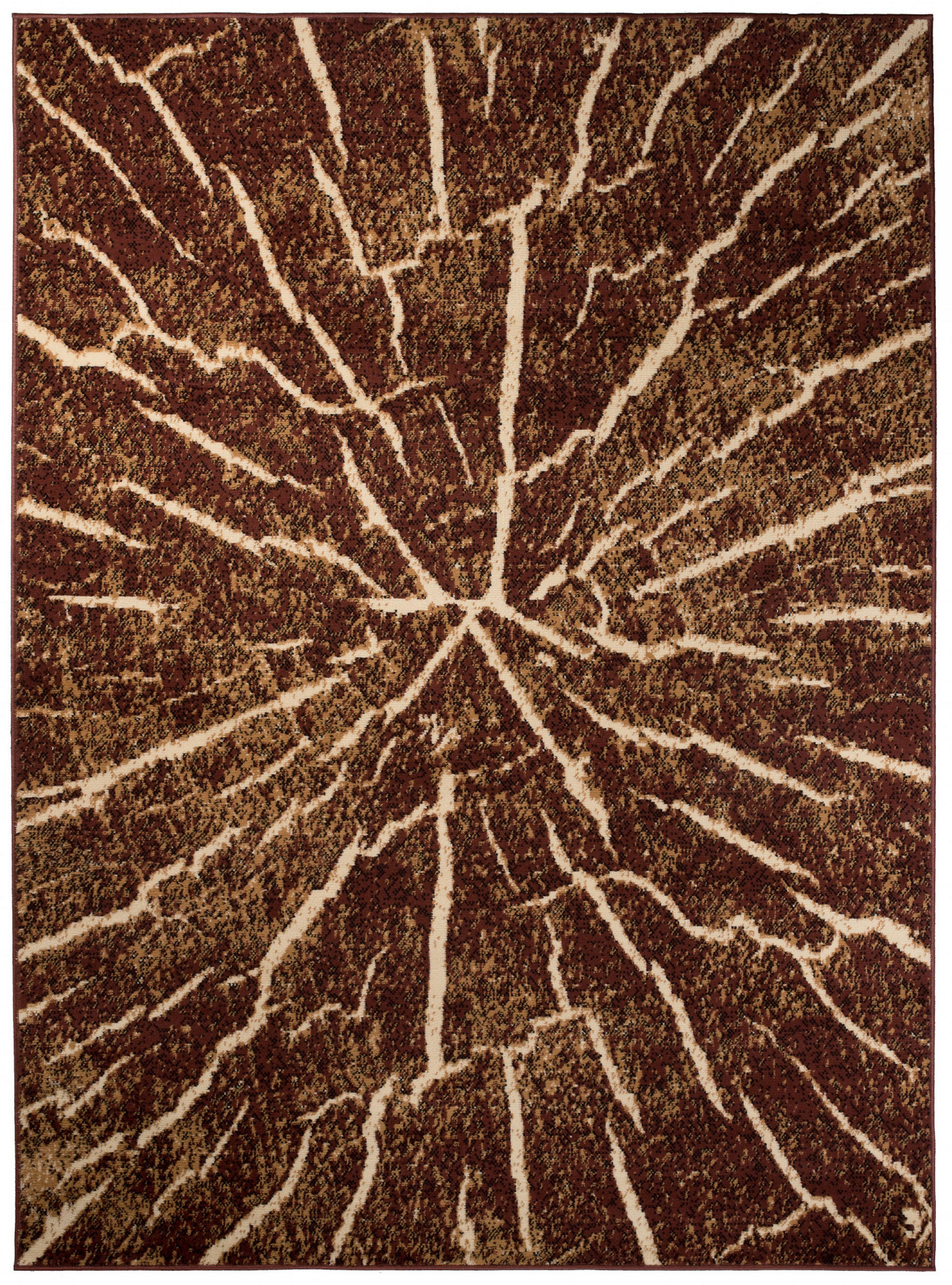 TEPPICH LUXURY Braun Baumstamm Streifen 140/200 cm - Braun, Textil (140/200cm) - Tapiso