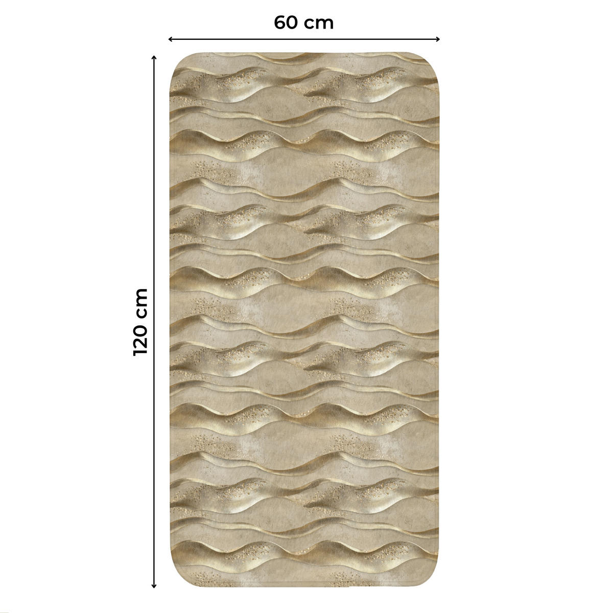 WC PŘEDLOŽKA Vlny - vzor - zlaté 60x120 cm - barva mosazi, textil/plast (60/1cm) - OnlyWow