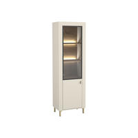 VITRINE Mossa MO03 mit LED Beleuchtung - Kaschmir/Goldfarben, Holzwerkstoff/Kunststoff (60/194/40cm) - MIRJAN24