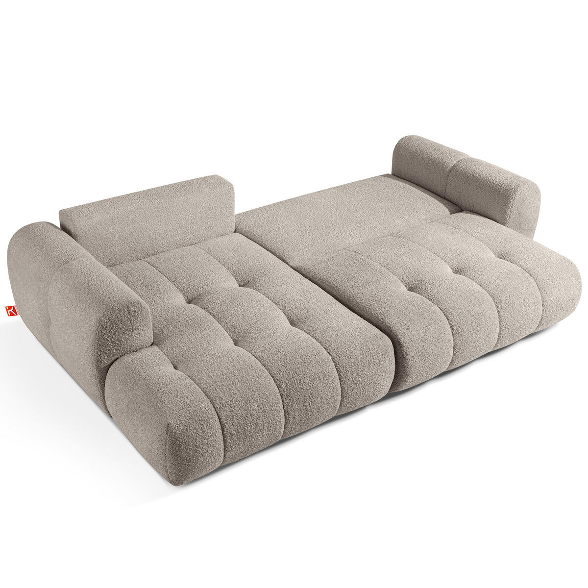 ECKSOFA LINKS LIRA, Grau, Bouclé - Grau, Holz/Holzwerkstoff (295/112cm) - KONSIMO®