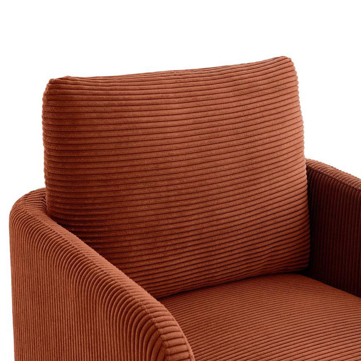 DESIGNER-SESSEL Emma aus Cord in Terrakotta - Rotbraun/Terracotta, Holz/Holzwerkstoff (71/81/75cm) - Sicaan