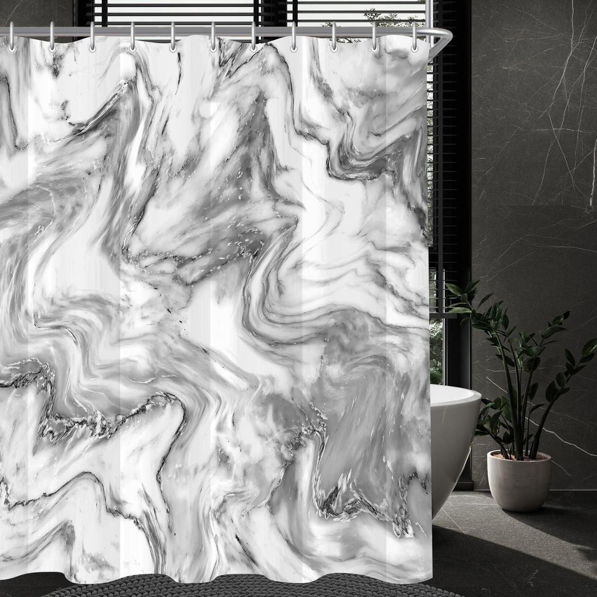 DUSCHVORHANG Marmoroptik 180 x 200 cm Wasserabweisend Waschbar - Multicolor, Textil (180/200cm)