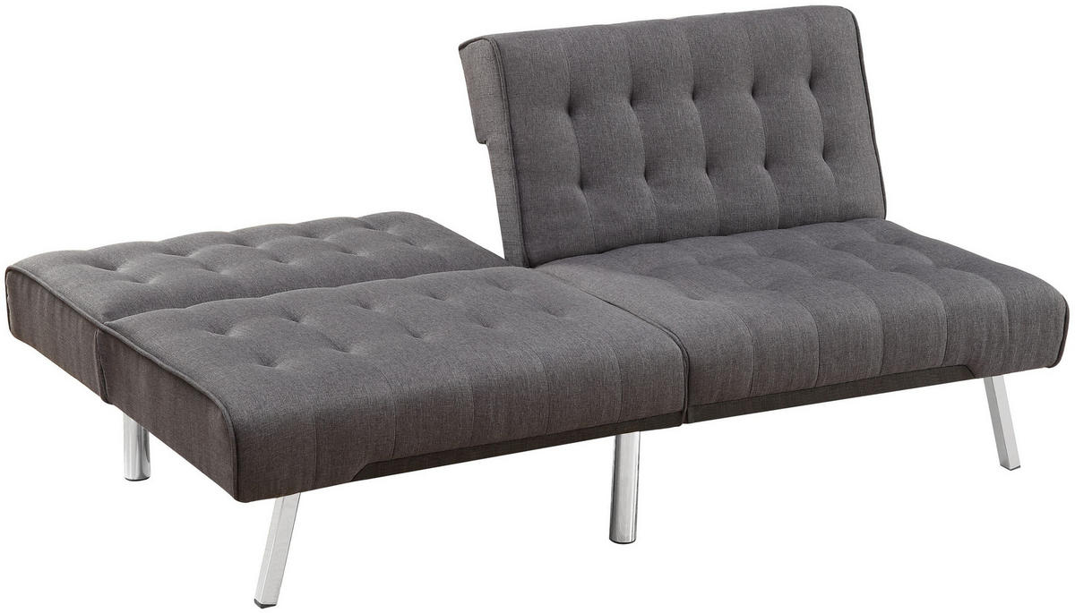 SCHLAFSOFA Pierre Samt Grau - Grau, Textil (180/81/86cm) - ATLANTIC home collection