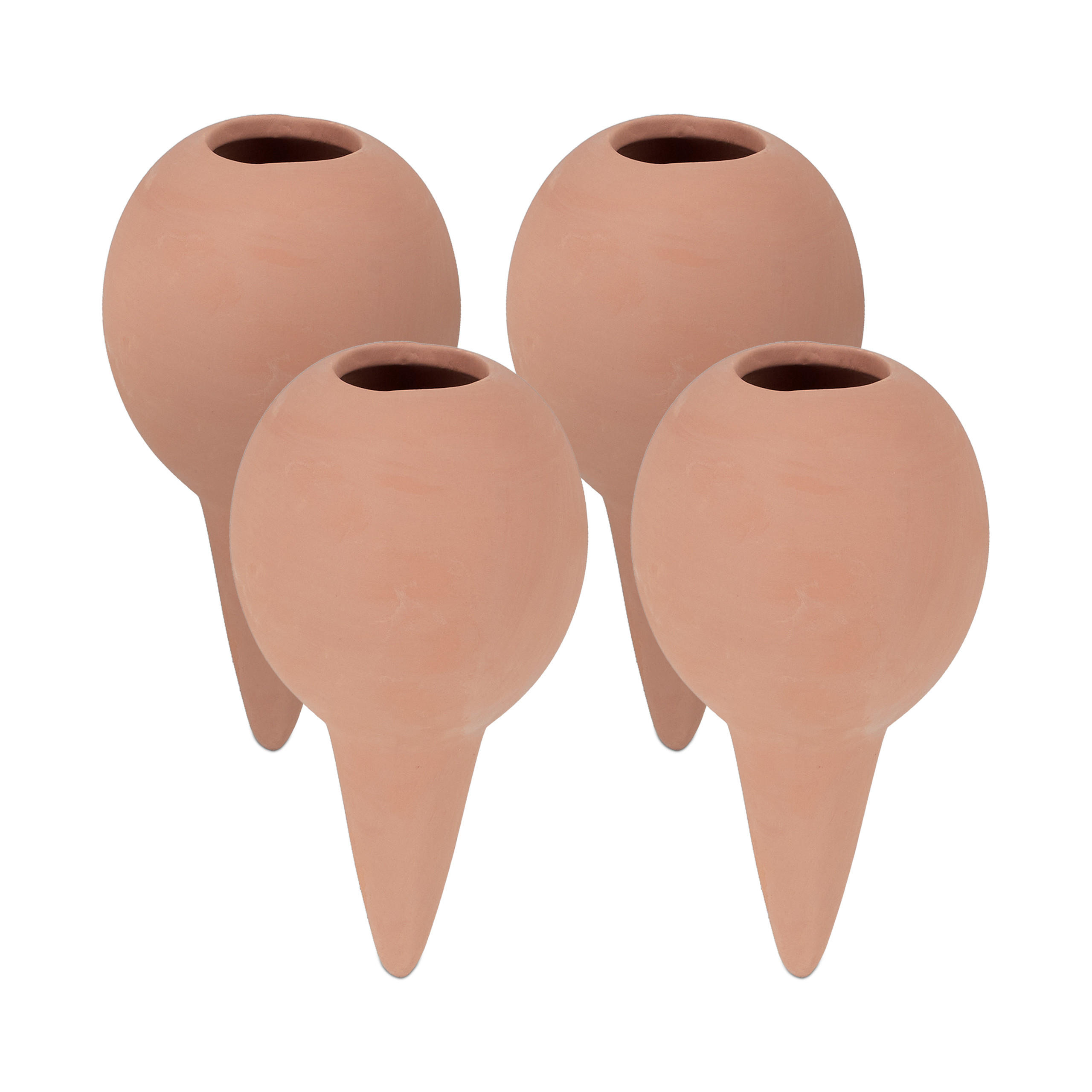 4XTONKEGEL - Hellbraun, Keramik (6/11.5/6cm) - Relaxdays
