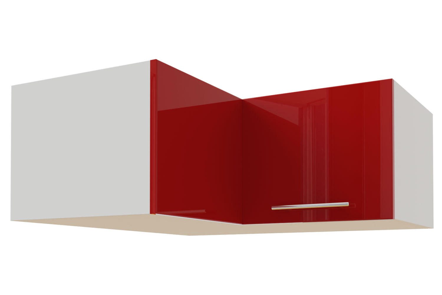 Feldmann-Wohnen Eckaufsatzschrank Rot, Weiß 90x36x90 cm