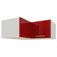 ECKAUFSATZSCHRANK Brerra W14/90/36 Weiß / RAL 3002 karminrot Hochglanz 90 / 90 / 36cm - Rot/Weiß, Holz/Holzwerkstoff (90/36/90cm) - Feldmann-Wohnen