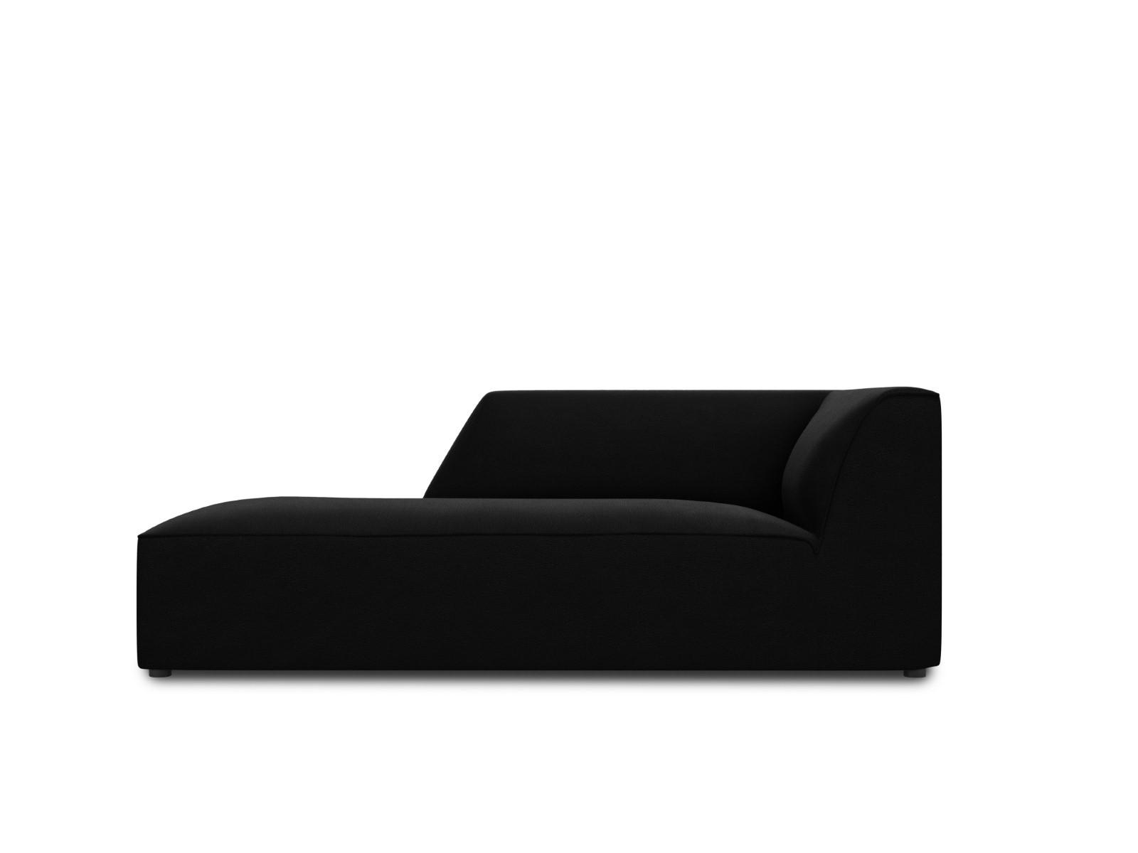 CHAISELONGUE links Ruby aus Samt schwarz - Schwarz, Textil (93/69/180cm) - Micadoni