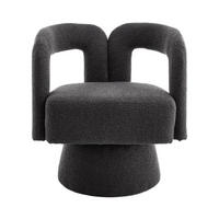 DREHSTUHL 360°Drehsessel Loungesessel mit Polsterung,Boucle,Dunkelgrau - Dunkelgrau, Textil (67/74/55cm) - LVHOM