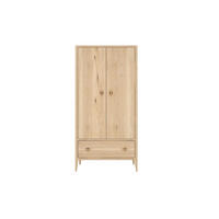 KLEIDERSCHRANK Elin, Natur Massiveiche - Beige, Holz (60/195/96cm) - WOODEK