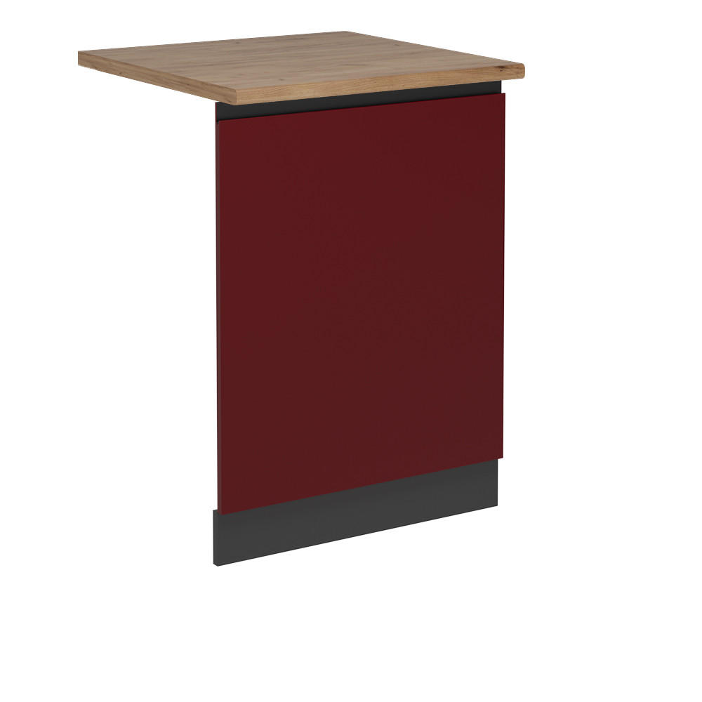 GESCHIRRSPÜLBLENDE R-Line Rot 60 cm , AP Eiche - Anthrazit/Rot, Holzwerkstoff (60/81.8/1.6cm) - Vicco
