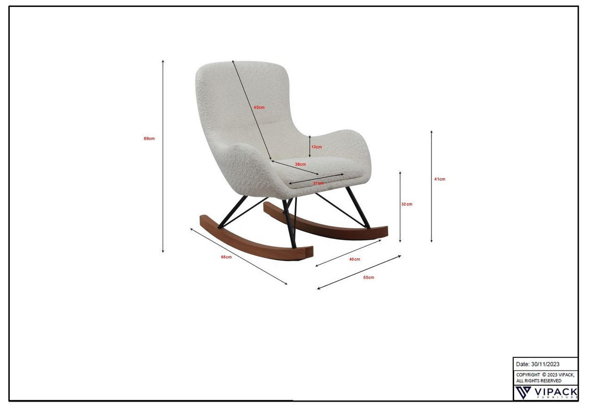 KINDERSCHAUKELSTUHL Katlina 55x65x69 Anthrazit/Natur - Anthrazit, Metall (65/69/55cm) - 58aufmkessel