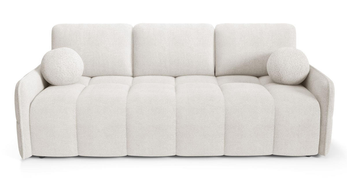 SOFA Ecru EMILI Mit Schlaffunktion Abriamo - Ecru, Textil (212/95/90cm) - Sepro Meble