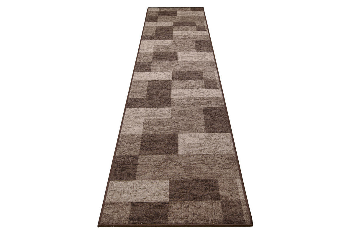 TEPPICHLÄUFER Anti-Rutsch Braun rutschfest Gummiunterlage 67/1200 cm - Braun, Textil (67/1200cm) - Tapiso