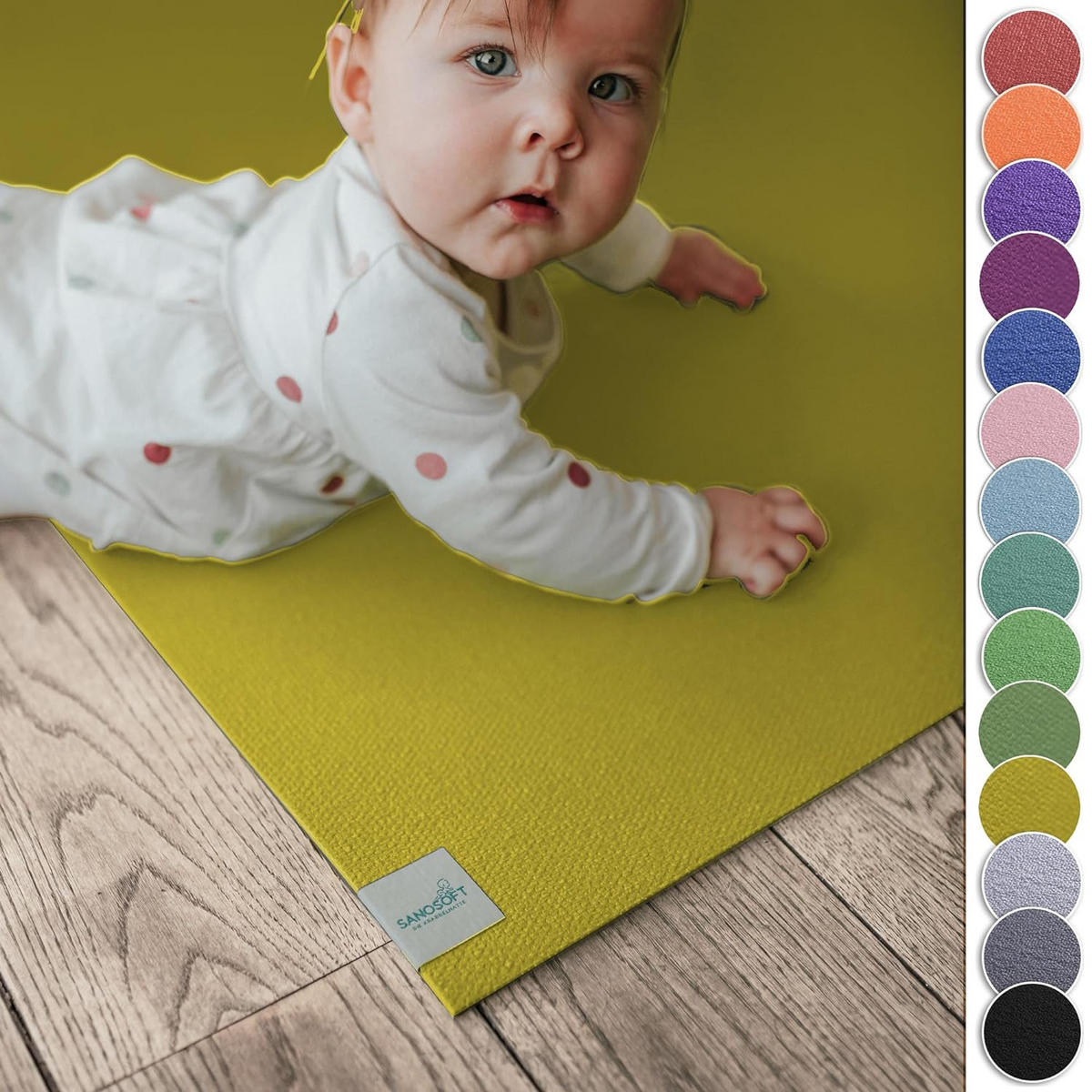 KRABBELMATTE 60cm X 100cm Mangogelb - Gelb, Textil (60/100cm) - Sanosoft