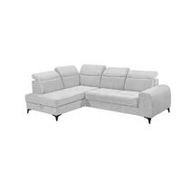 ECKSOFA mit elektrischer Sitztiefenverstellung - Hellgrau, Kunststoff/Textil (282/200cm) - ed exciting design