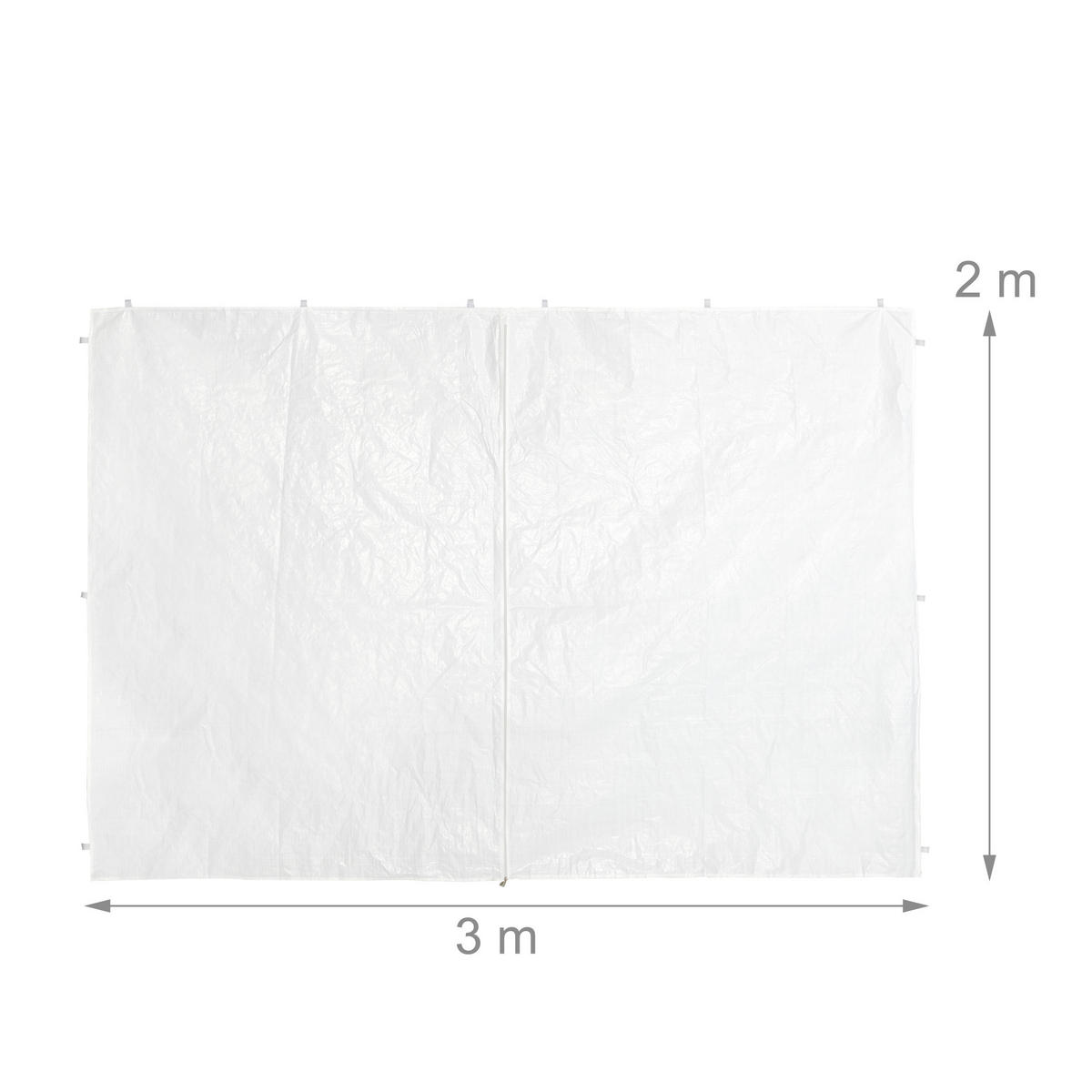 4XPAVILLON-SEITENWAND - Weiß, Kunststoff (300/200/0.1cm) - Relaxdays