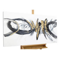 ACRYLBILD HANDGEMALT 120/60 cm - Schwarz/Grau, Holz/Textil (120/60cm) - KUNSTLOFT