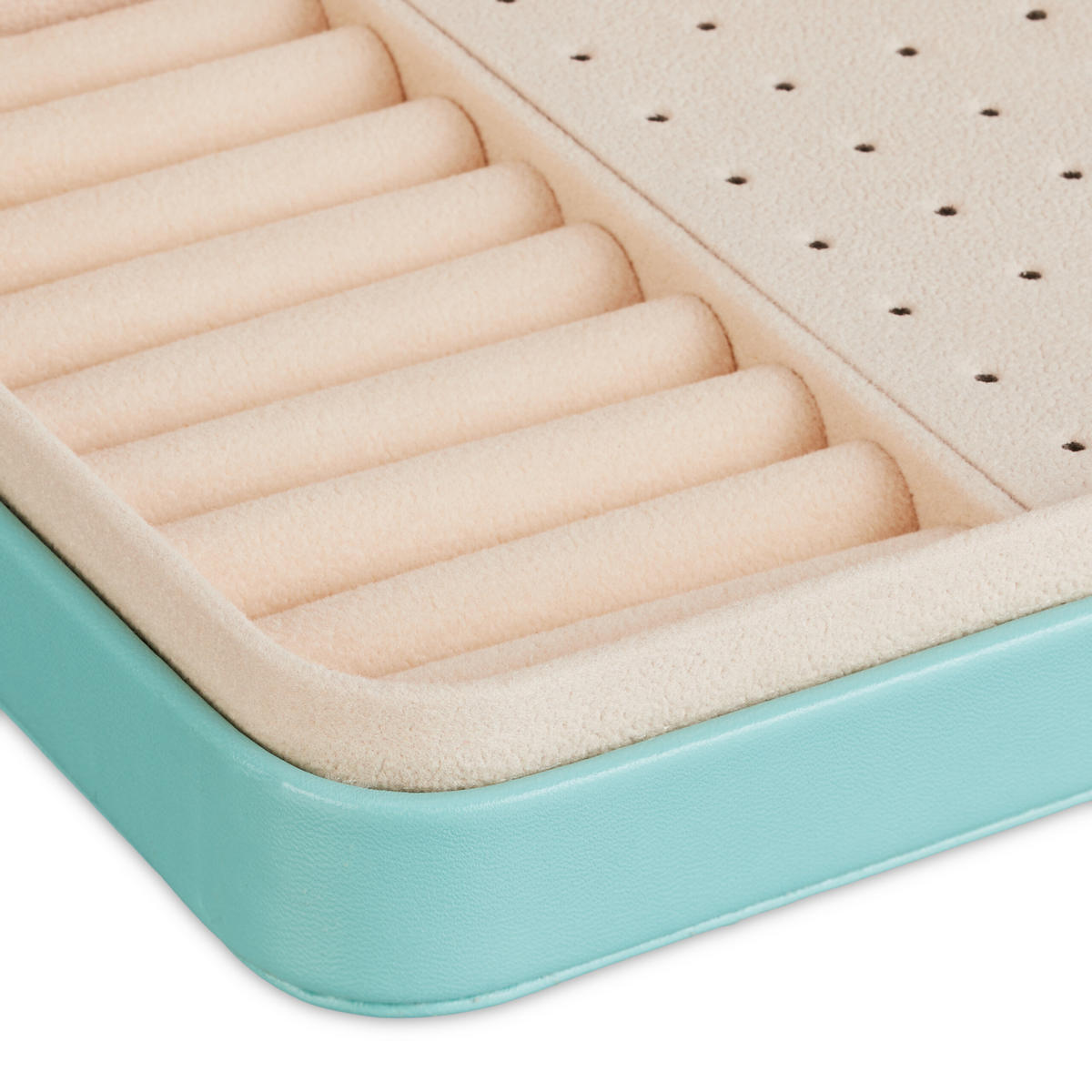 SCHMUCKKÄSTCHEN - Türkis, Holzwerkstoff/Kunststoff (21/4.5/14.5cm) - Relaxdays